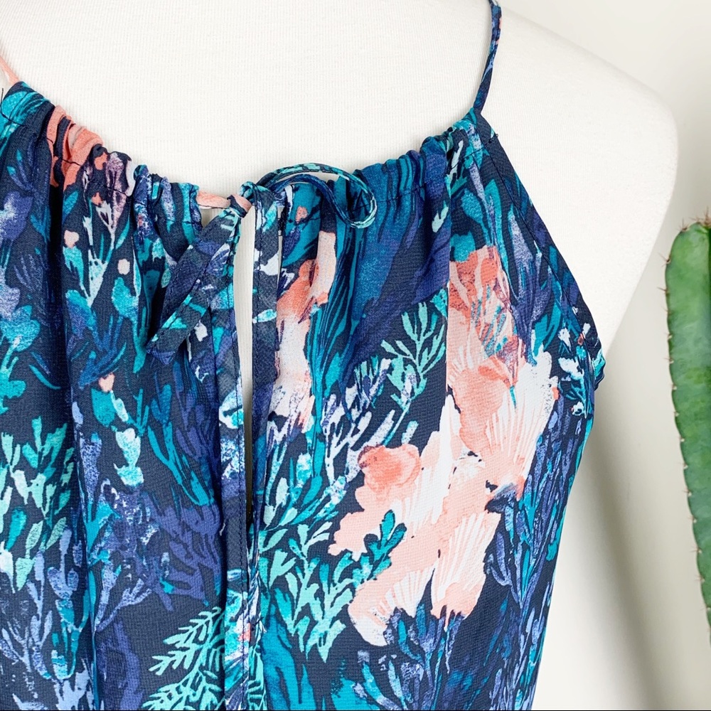 Old Navy | Tropical Print High Low Maxi Dress - Picture 6 of 7